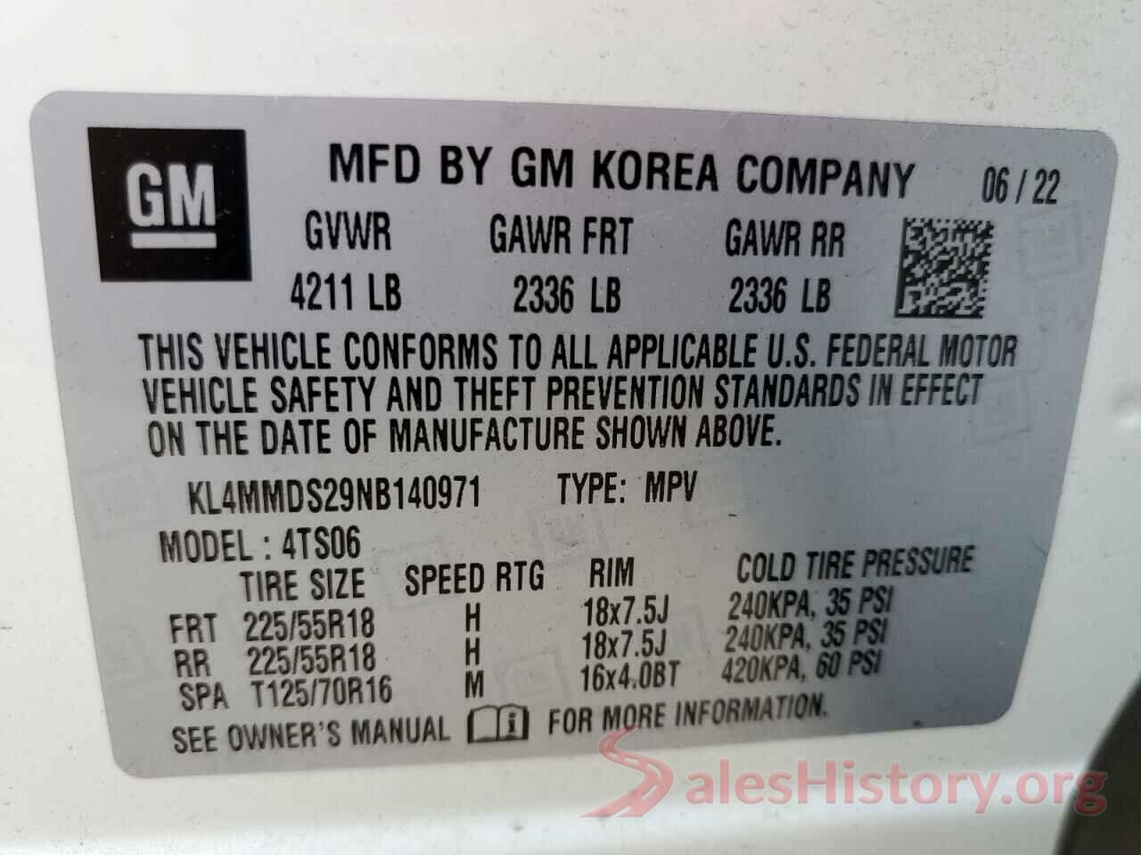 KL4MMDS29NB140971 2022 BUICK ENCORE