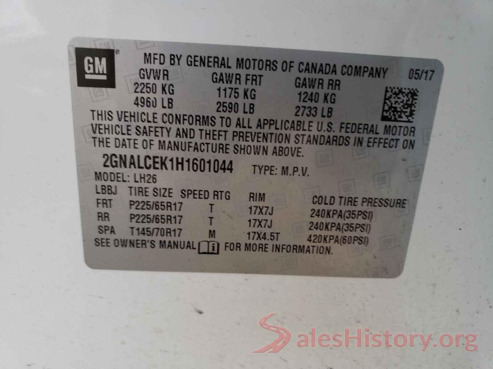 2GNALCEK1H1601044 2017 CHEVROLET EQUINOX