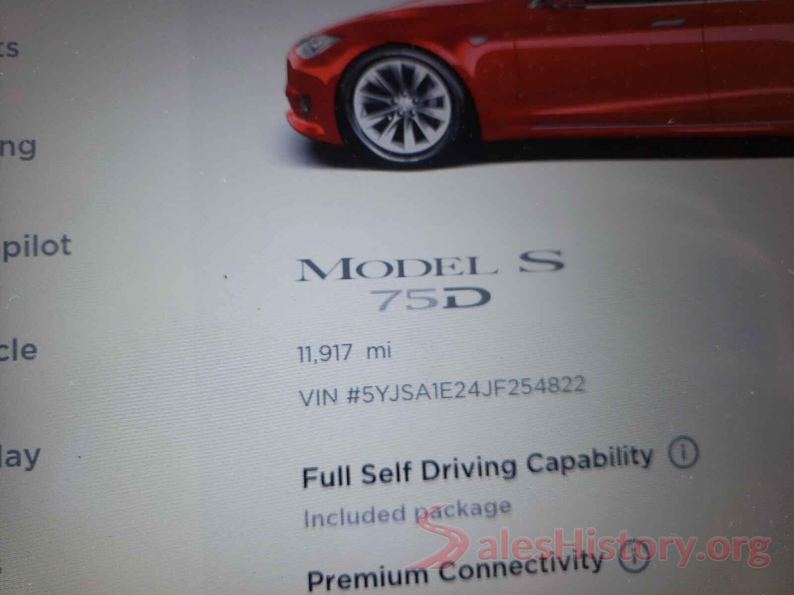 5YJSA1E24JF254822 2018 TESLA MODEL S