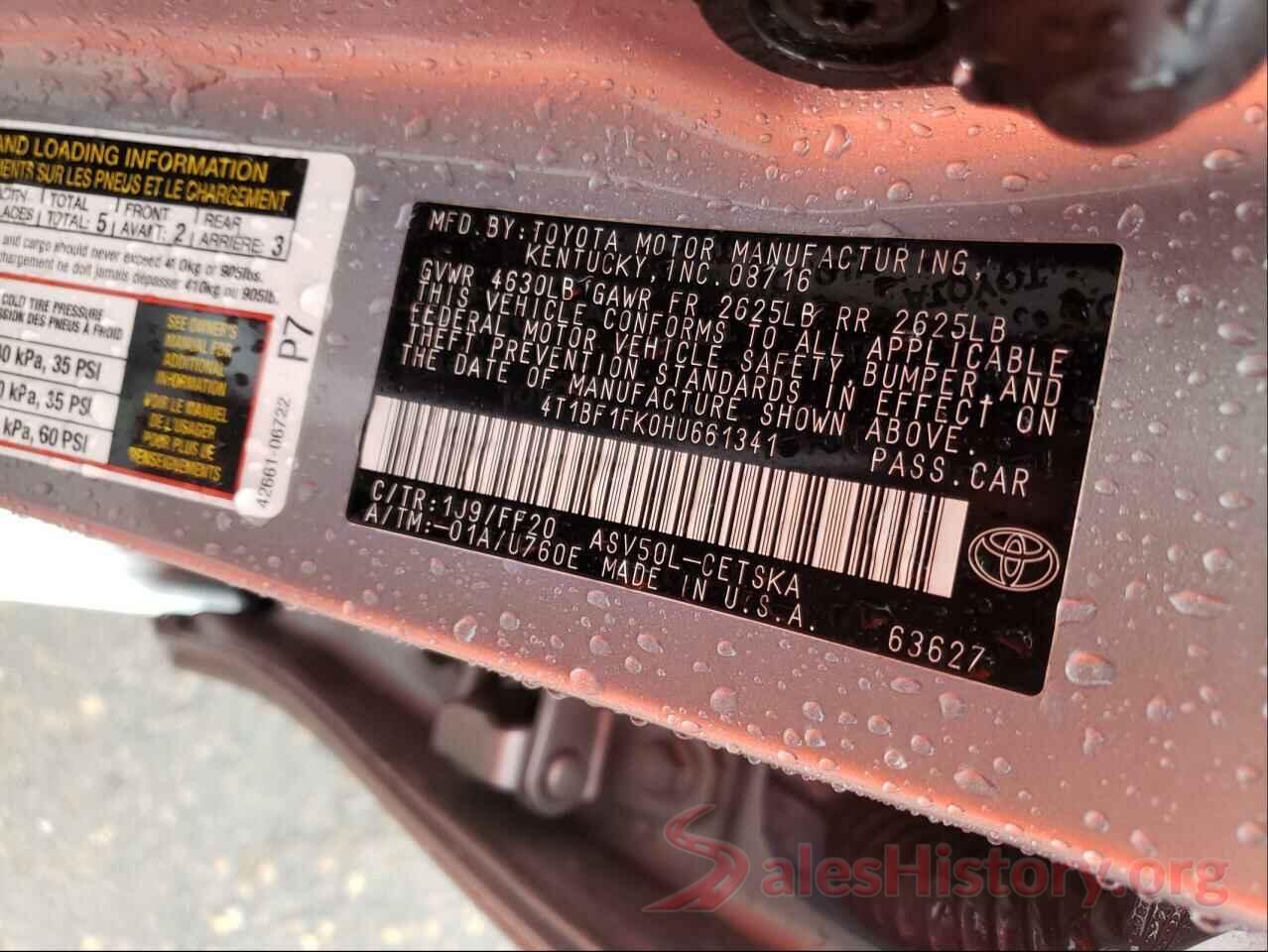 4T1BF1FK0HU661341 2017 TOYOTA CAMRY