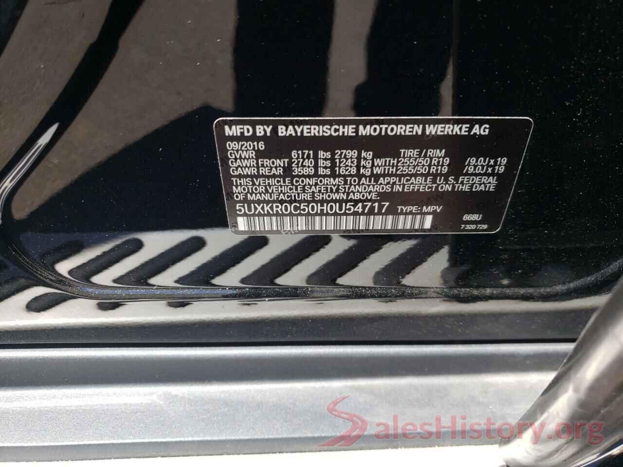 5UXKR0C50H0U54717 2017 BMW X5