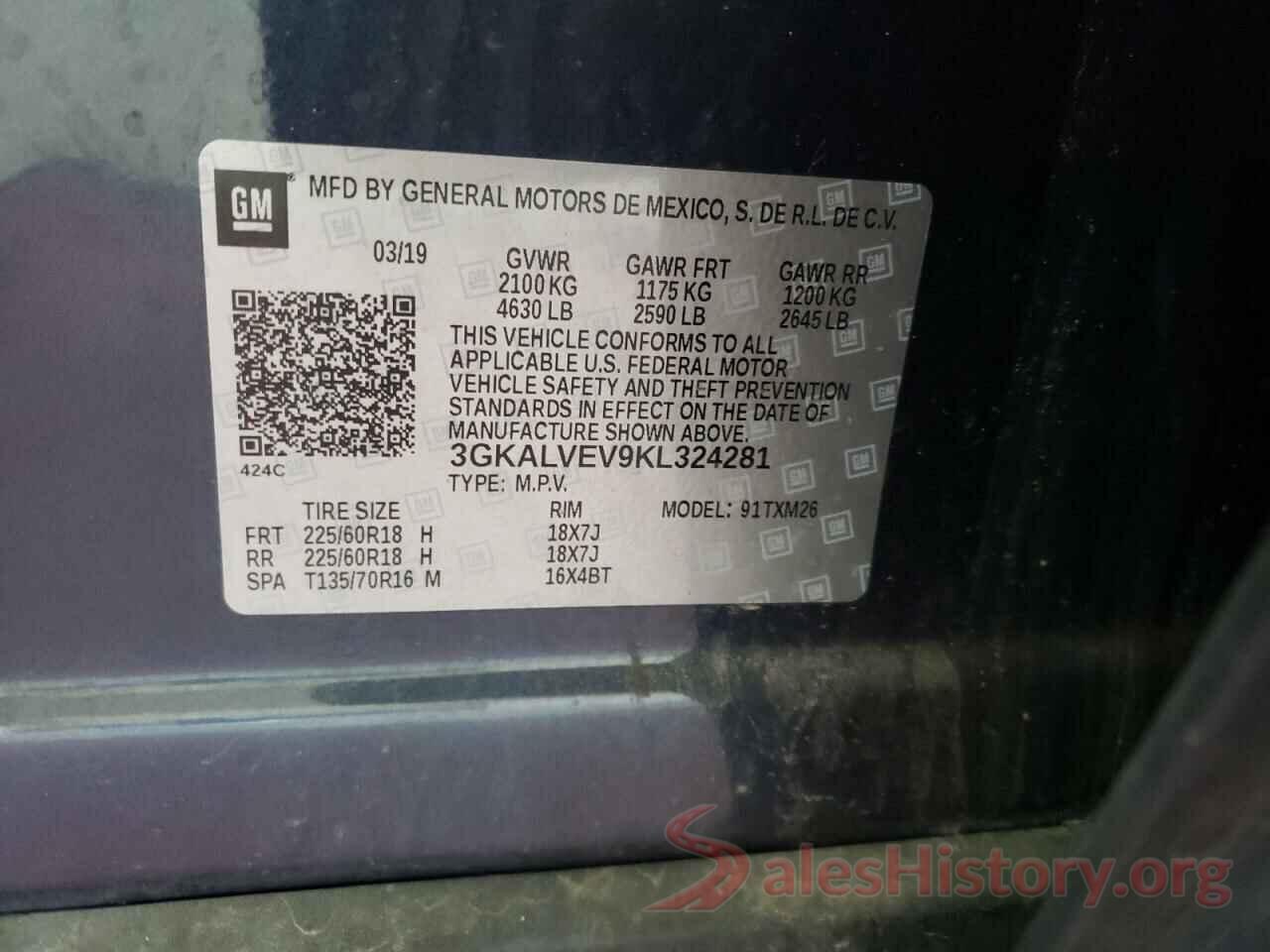 3GKALVEV9KL324281 2019 GMC TERRAIN