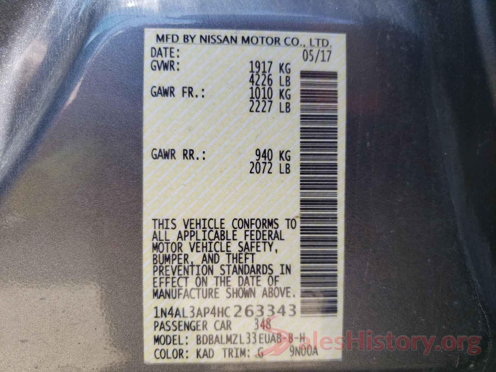 1N4AL3AP4HC263343 2017 NISSAN ALTIMA