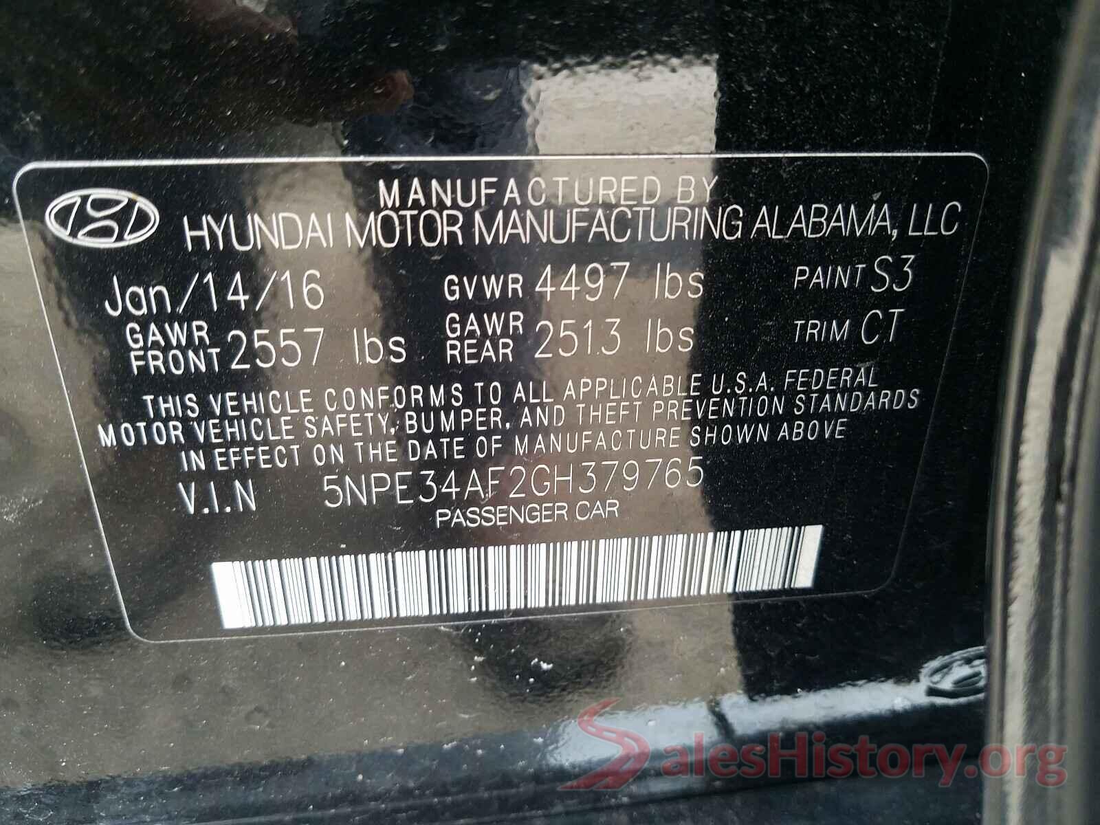 5NPE34AF2GH379765 2016 HYUNDAI SONATA