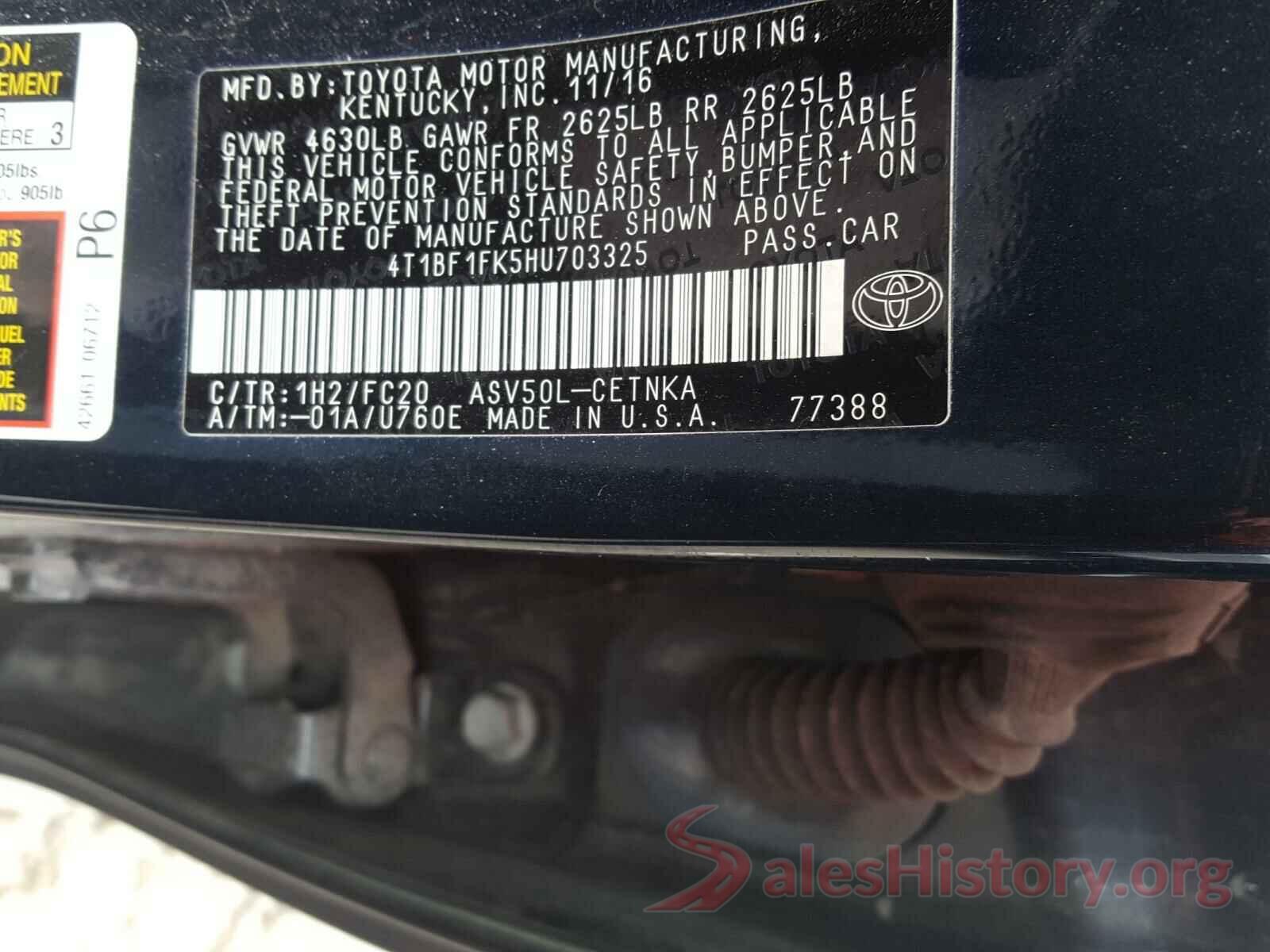 4T1BF1FK5HU703325 2017 TOYOTA CAMRY