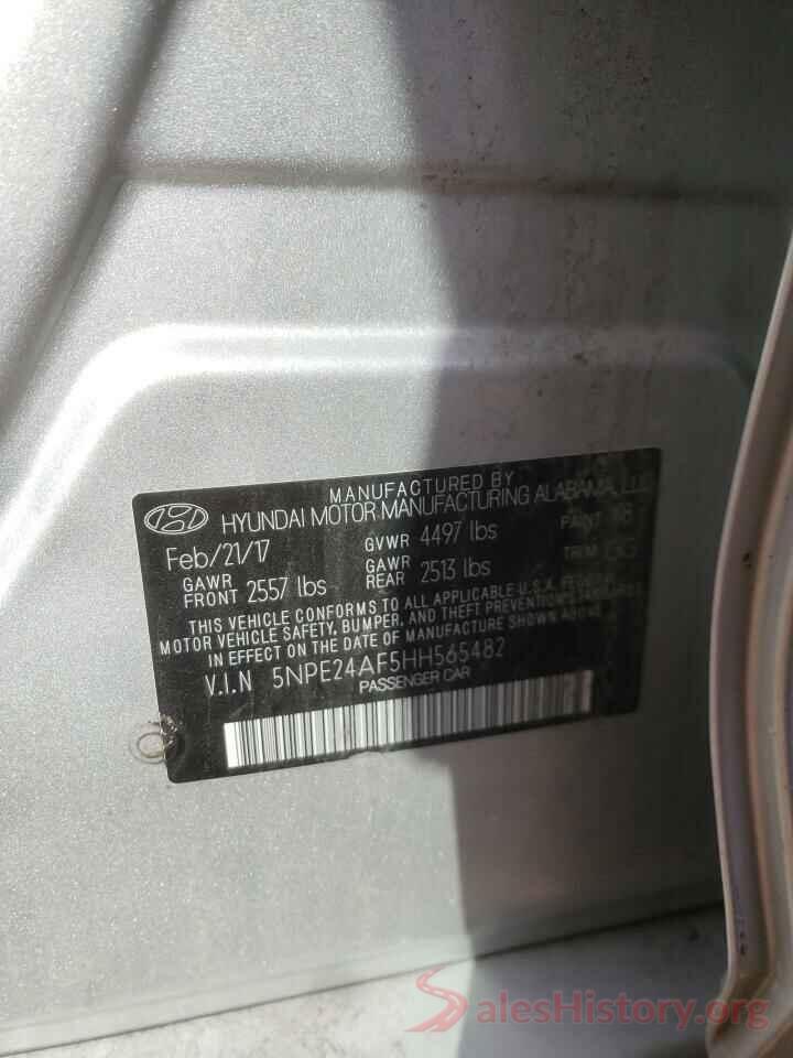 5NPE24AF5HH565482 2017 HYUNDAI SONATA