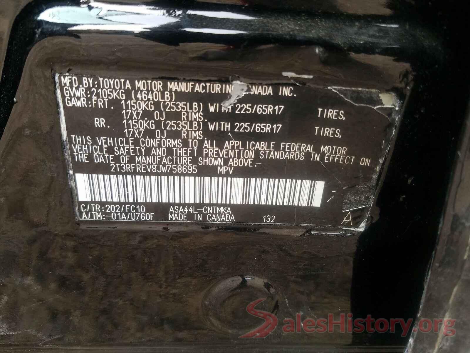 2T3RFREV8JW758695 2018 TOYOTA RAV4