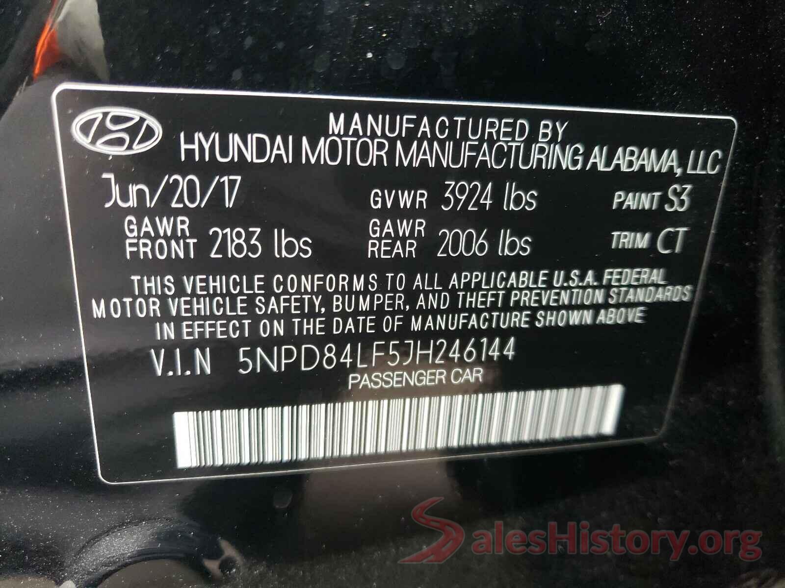 5NPD84LF5JH246144 2018 HYUNDAI ELANTRA