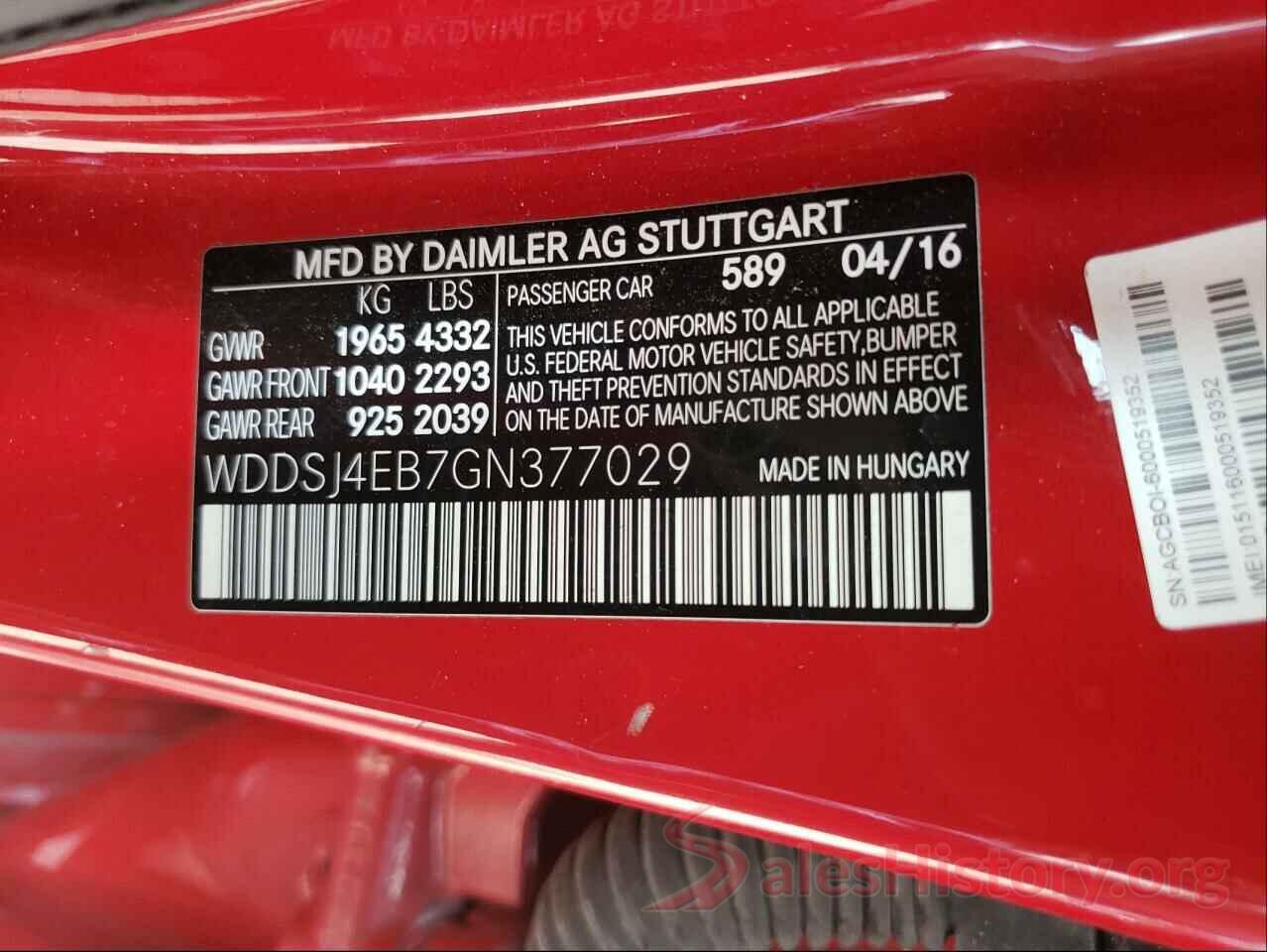 WDDSJ4EB7GN377029 2016 MERCEDES-BENZ CLA-CLASS