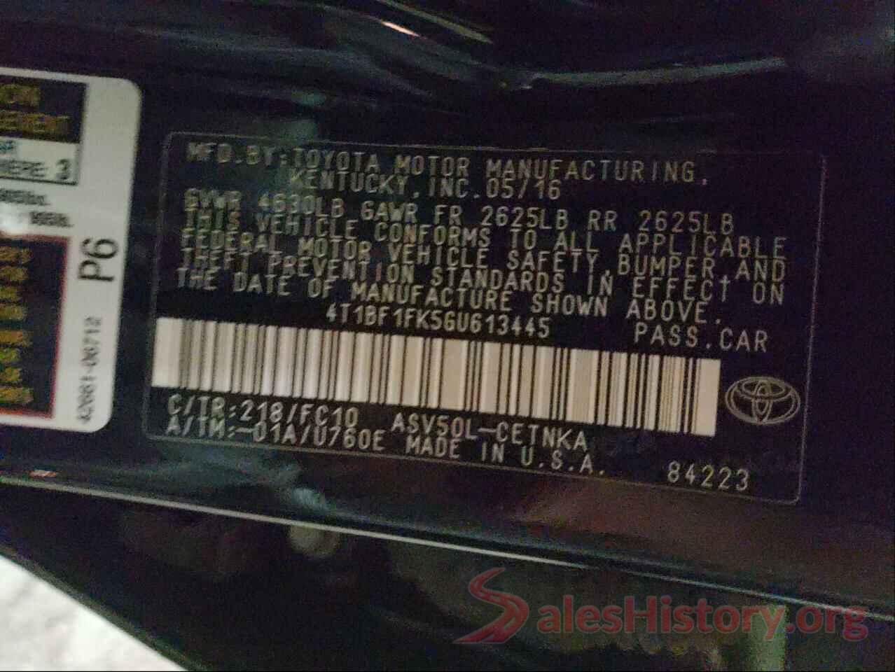 4T1BF1FK5GU613445 2016 TOYOTA CAMRY