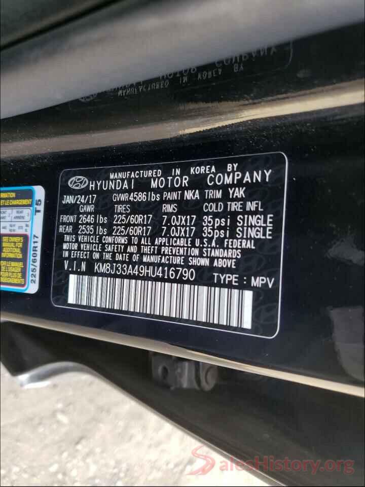 KM8J33A49HU416790 2017 HYUNDAI TUCSON