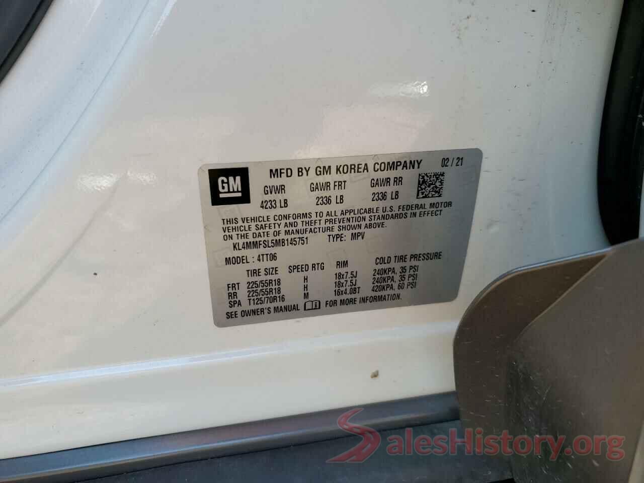 KL4MMFSL5MB145751 2021 BUICK ENCORE