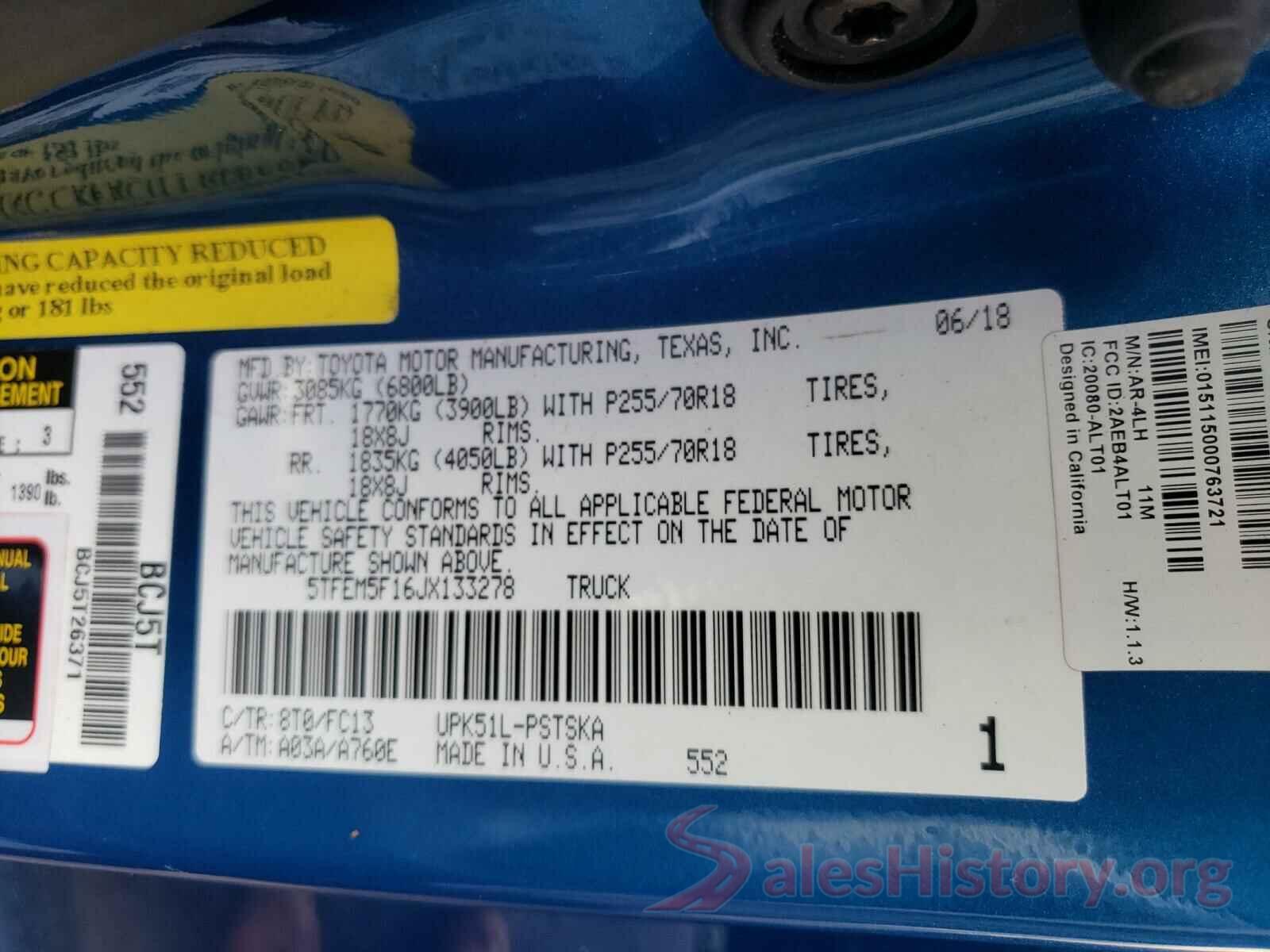 5TFEM5F16JX133278 2018 TOYOTA TUNDRA