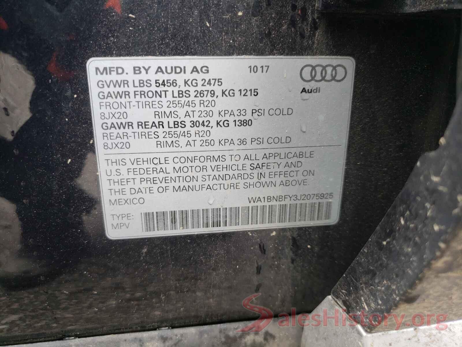 WA1BNBFY3J2075925 2018 AUDI Q5