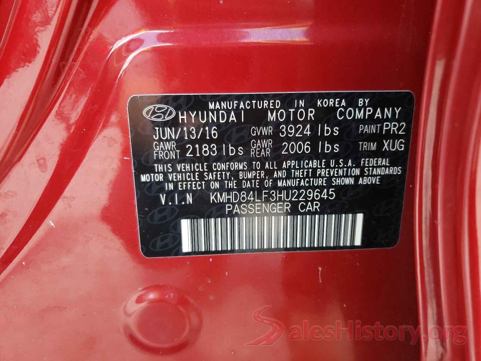 KMHD84LF3HU229645 2017 HYUNDAI ELANTRA