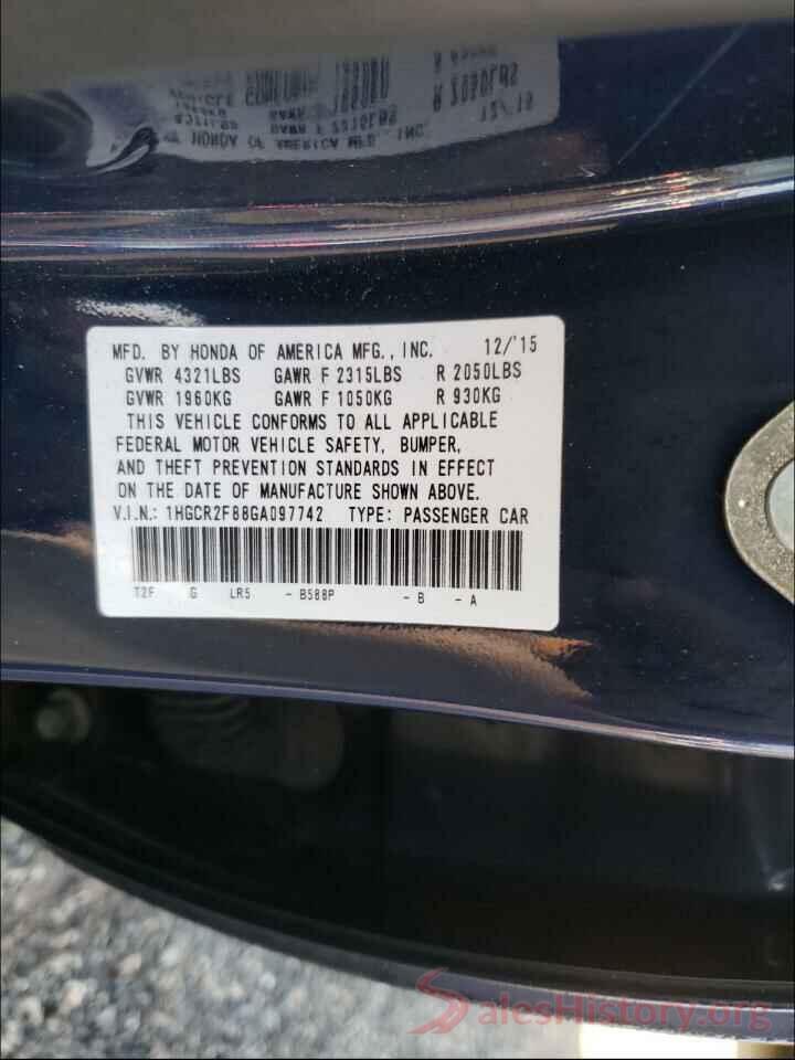 1HGCR2F88GA097742 2016 HONDA ACCORD