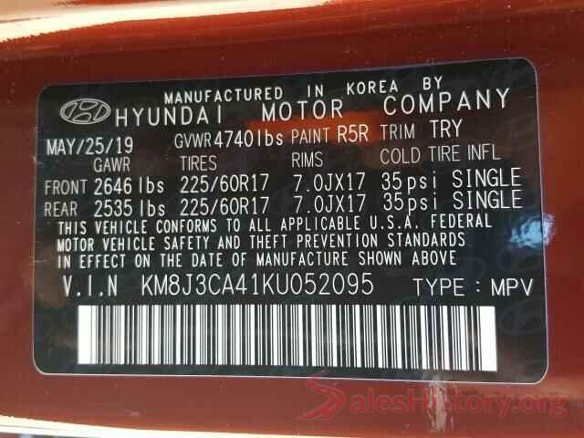 KM8J3CA41KU052095 2019 HYUNDAI TUCSON