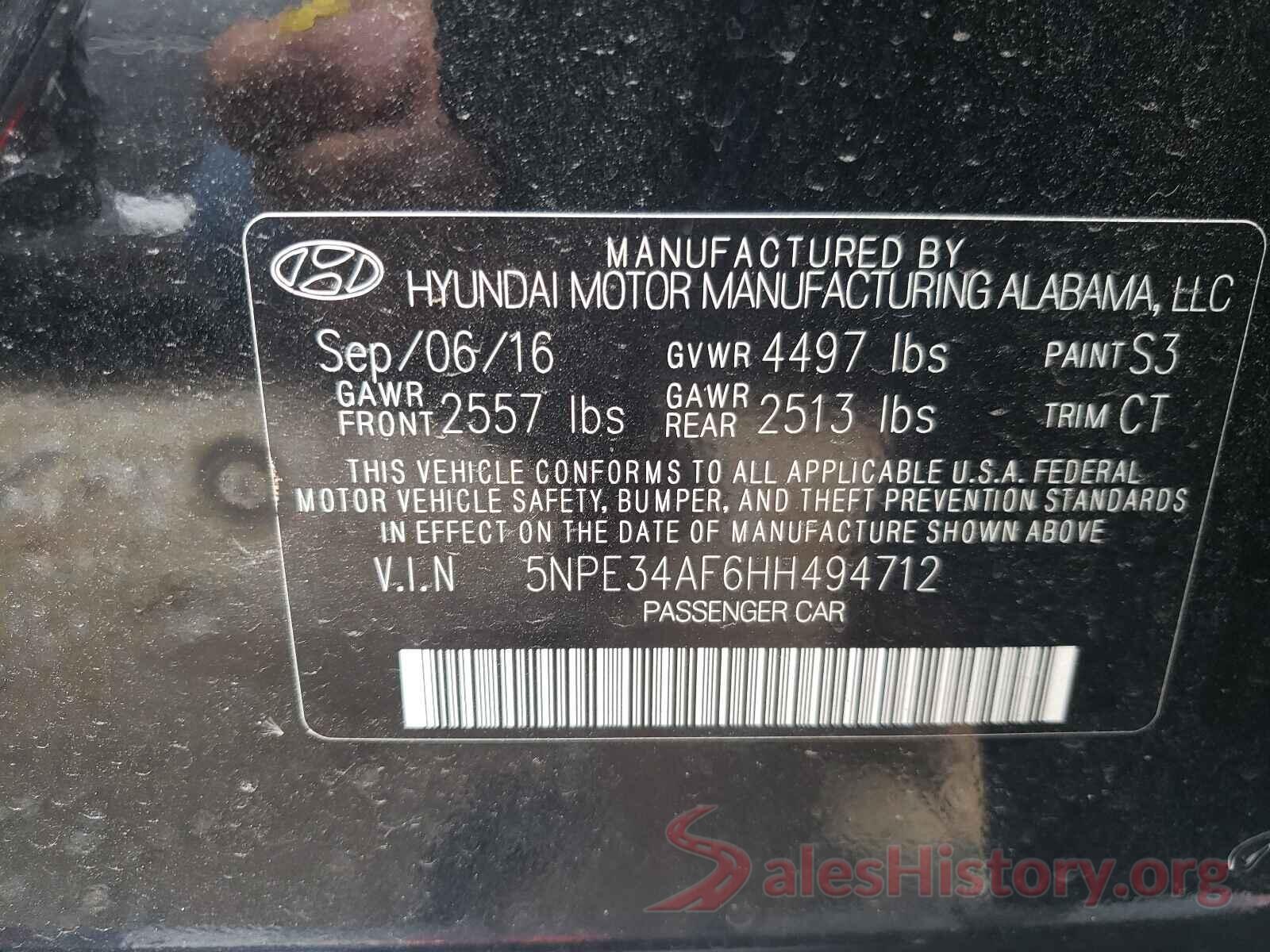 5NPE34AF6HH494712 2017 HYUNDAI SONATA