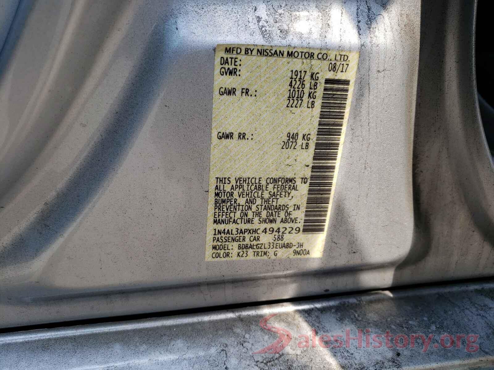 1N4AL3APXHC494229 2017 NISSAN ALTIMA