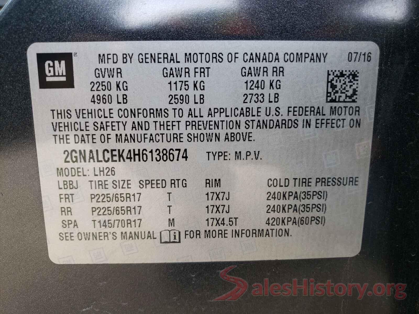 2GNALCEK4H6138674 2017 CHEVROLET EQUINOX