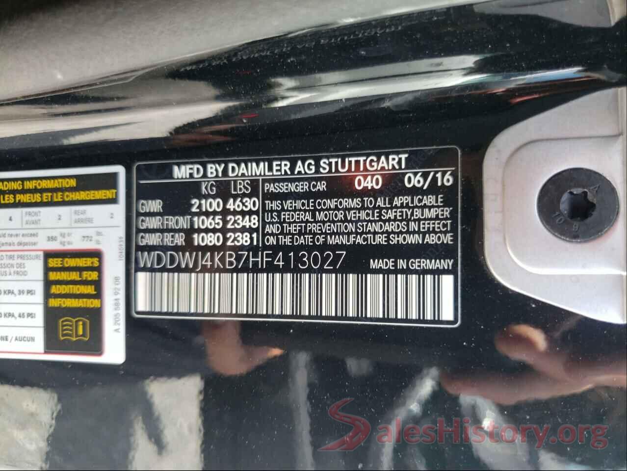 WDDWJ4KB7HF413027 2017 MERCEDES-BENZ C CLASS