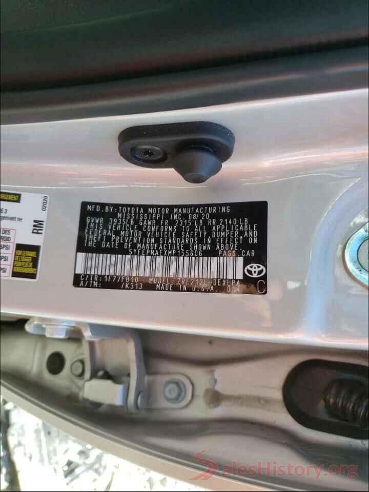 5YFEPMAEXMP155606 2021 TOYOTA COROLLA