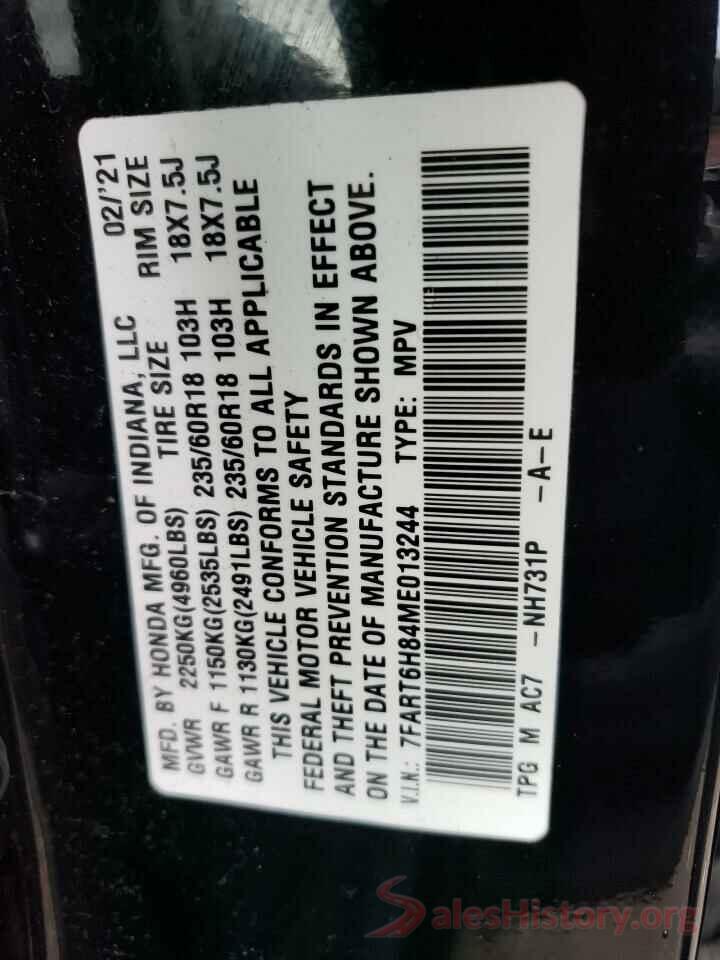 7FART6H84ME013244 2021 HONDA CRV