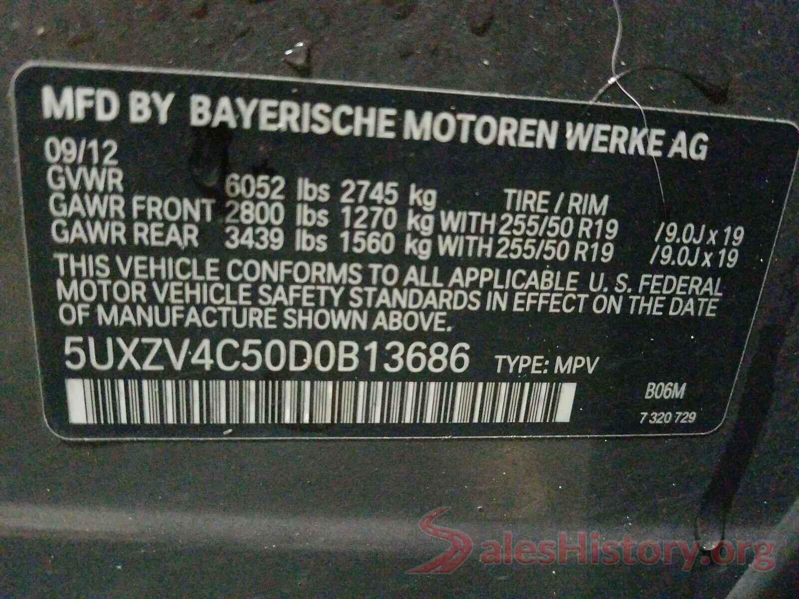 5UXZV4C50D0B13686 2013 BMW X5