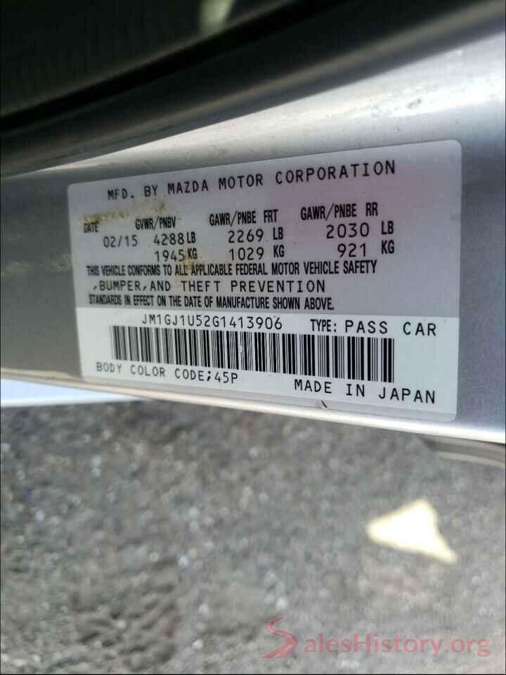 JM1GJ1U52G1413906 2016 MAZDA 6