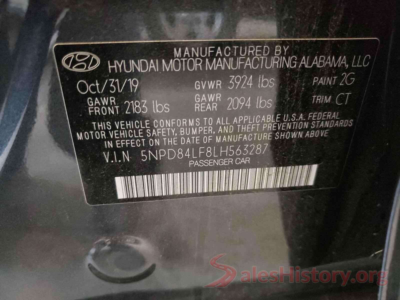 5NPD84LF8LH563287 2020 HYUNDAI ELANTRA