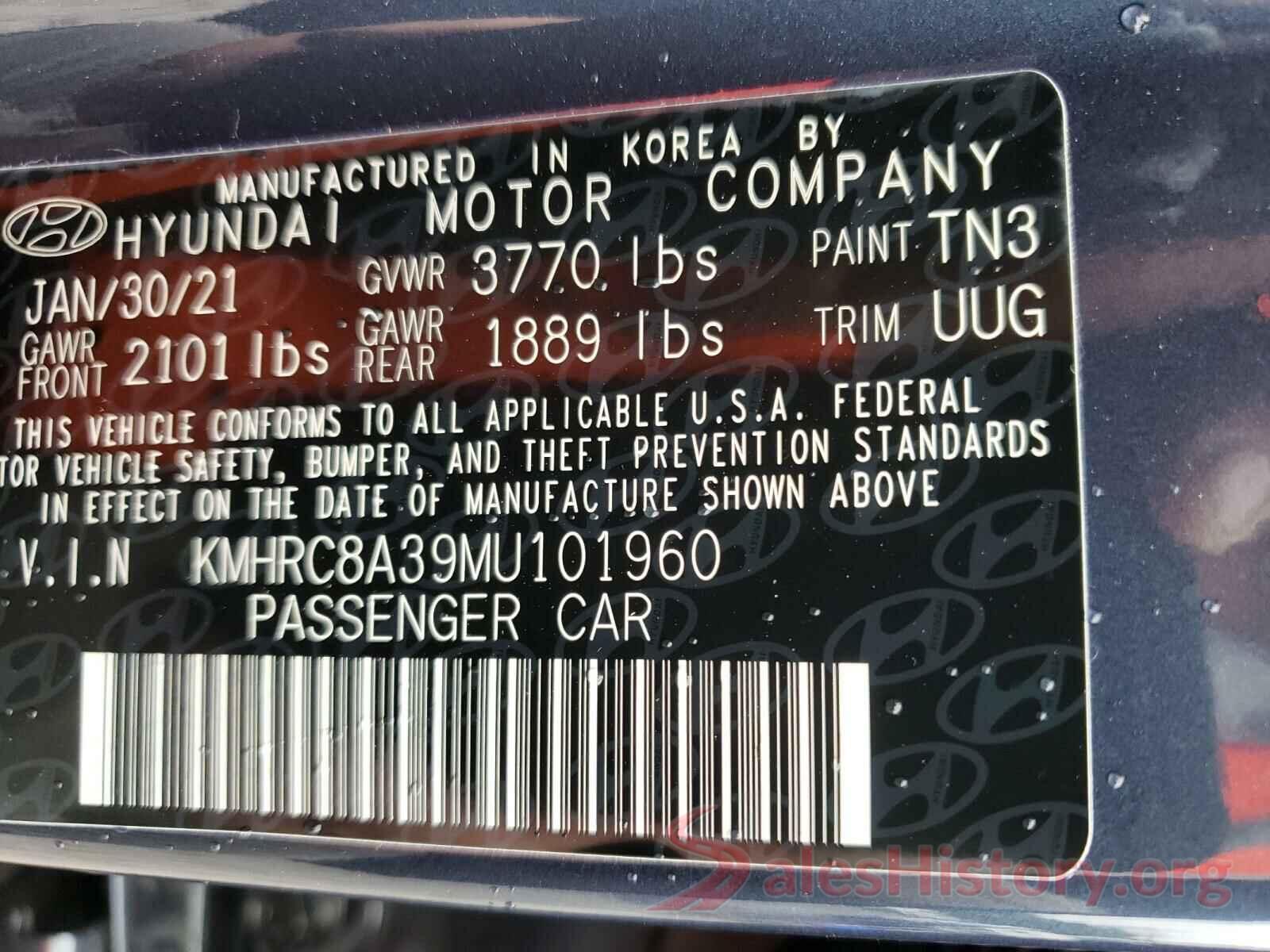 KMHRC8A39MU101960 2021 HYUNDAI VENUE