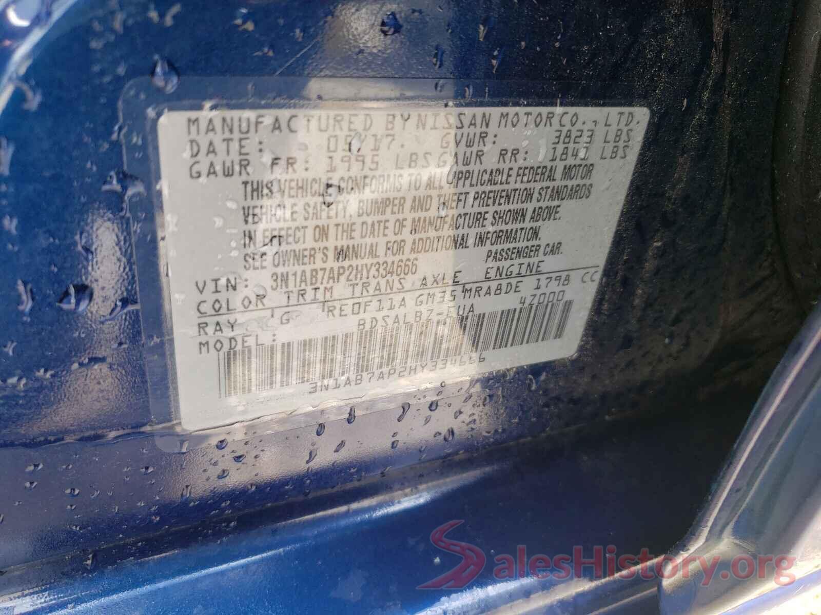 3N1AB7AP2HY334666 2017 NISSAN SENTRA