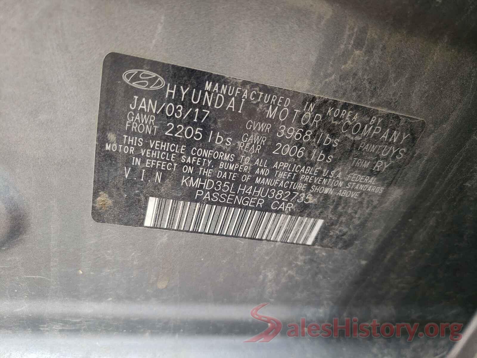 KMHD35LH4HU382735 2017 HYUNDAI ELANTRA