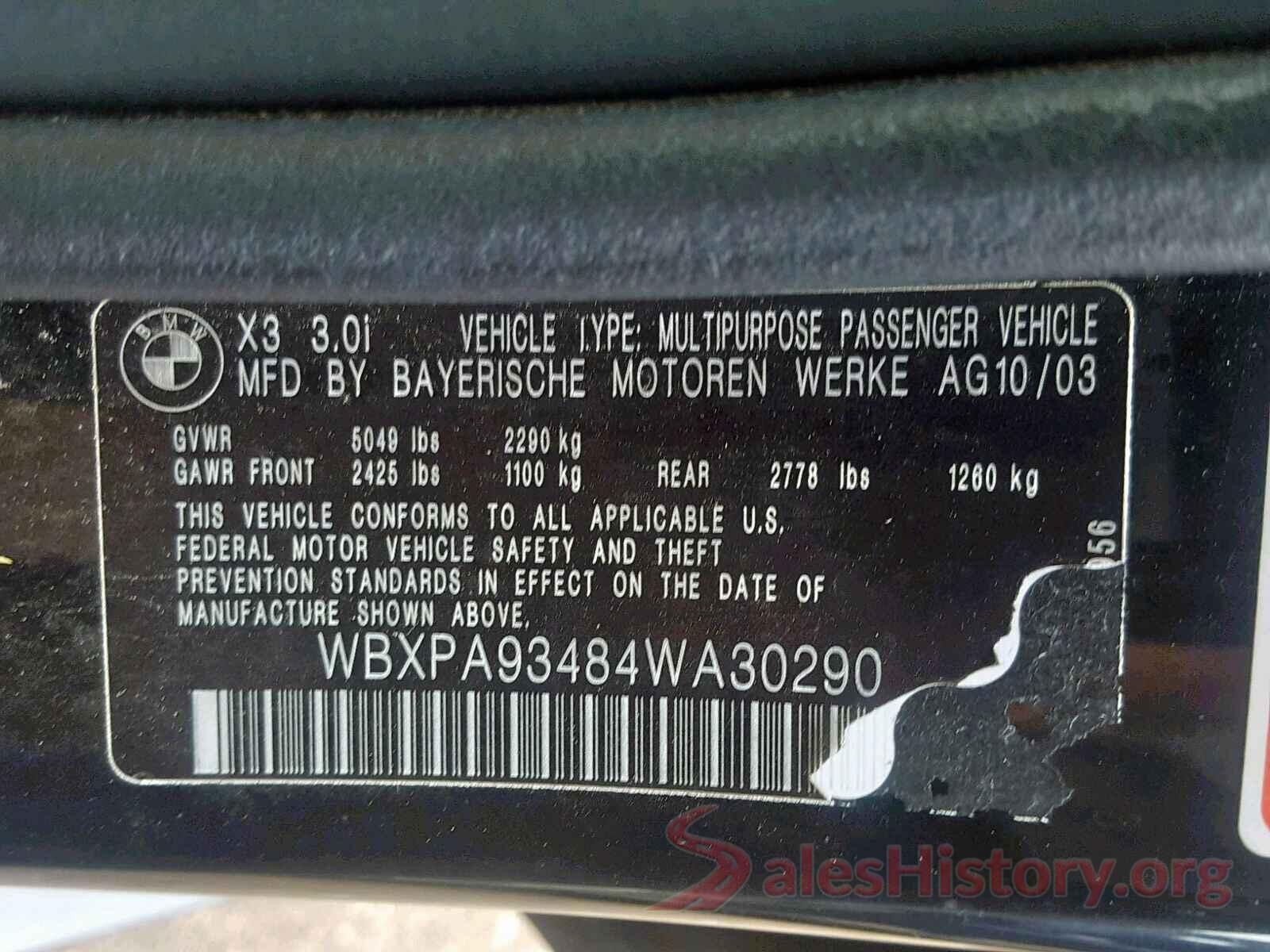 WBXPA93484WA30290 2004 BMW X3