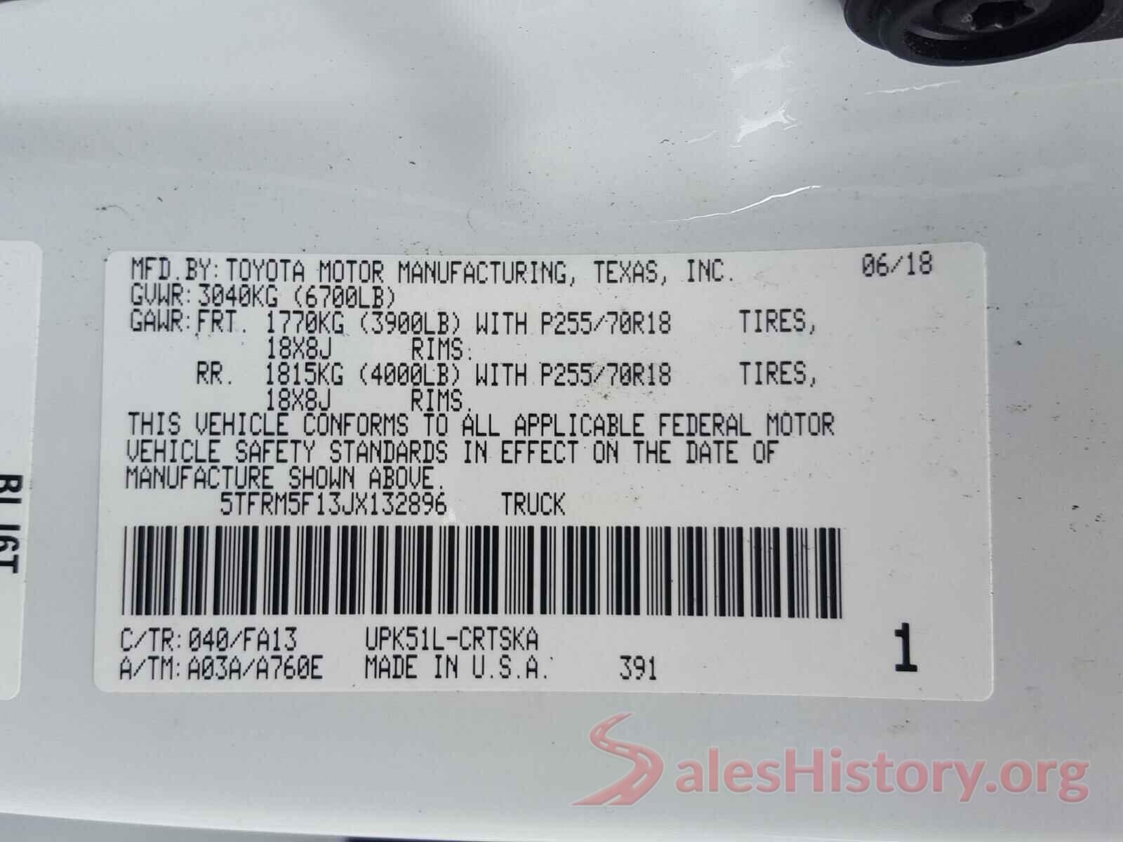 5TFRM5F13JX132896 2018 TOYOTA TUNDRA