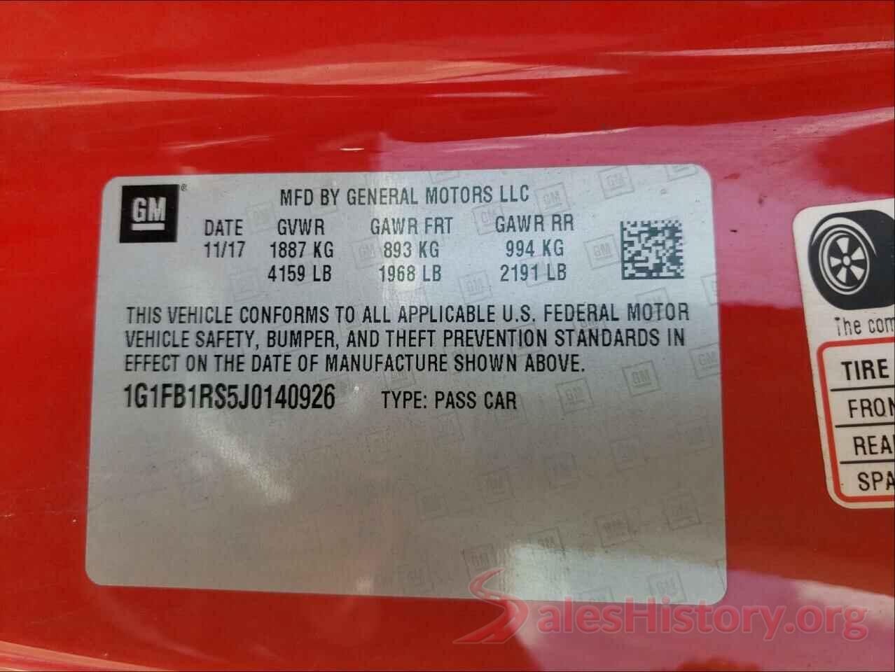 1G1FB1RS5J0140926 2018 CHEVROLET CAMARO