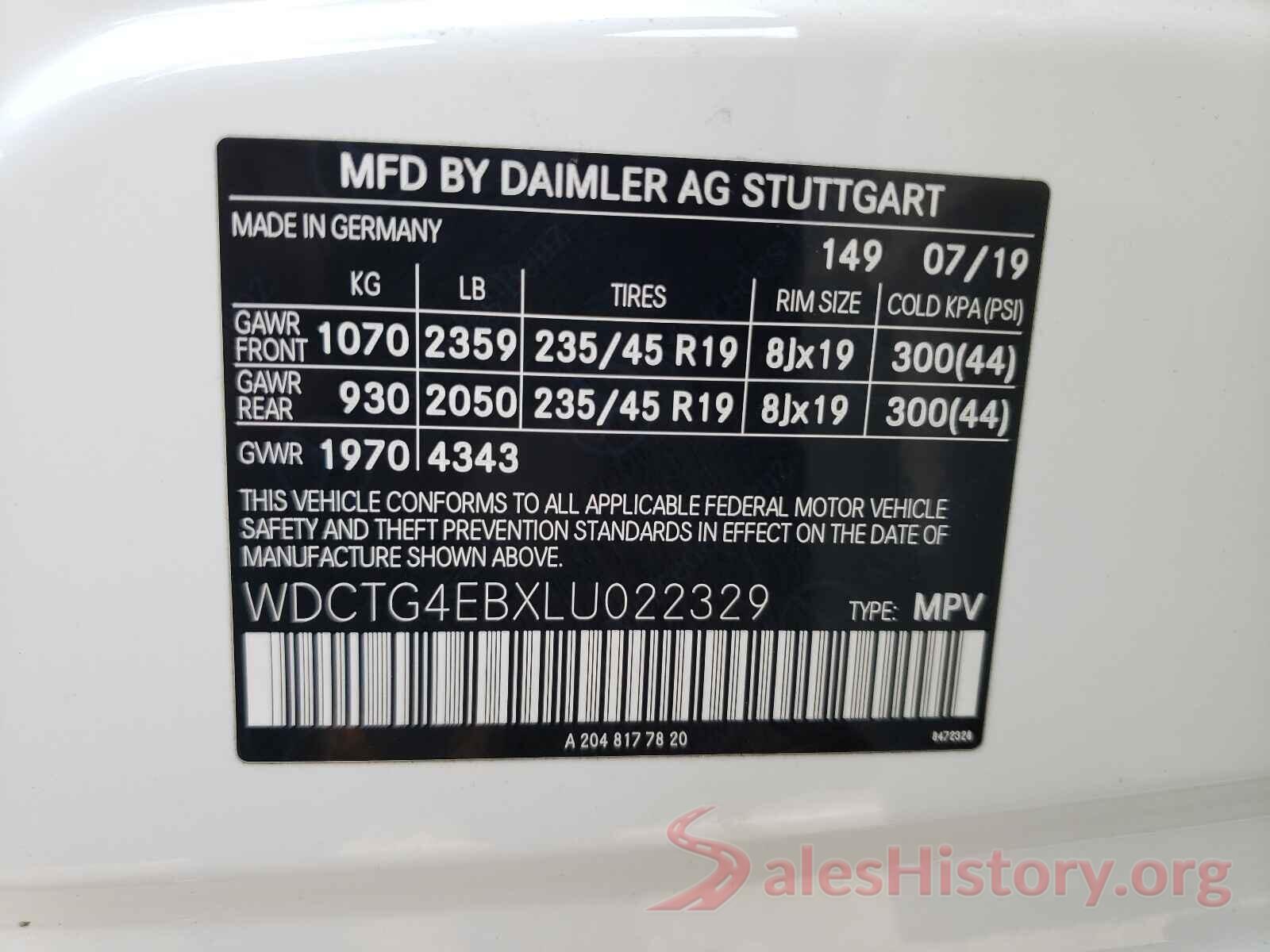 WDCTG4EBXLU022329 2020 MERCEDES-BENZ GLA-CLASS