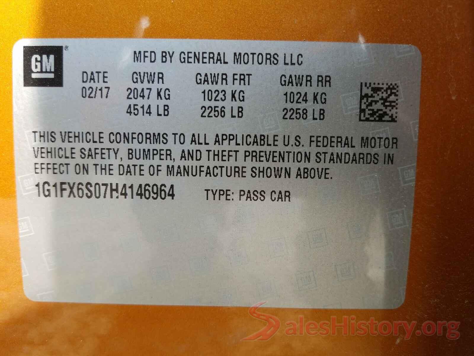 1G1FX6S07H4146964 2017 CHEVROLET BOLT