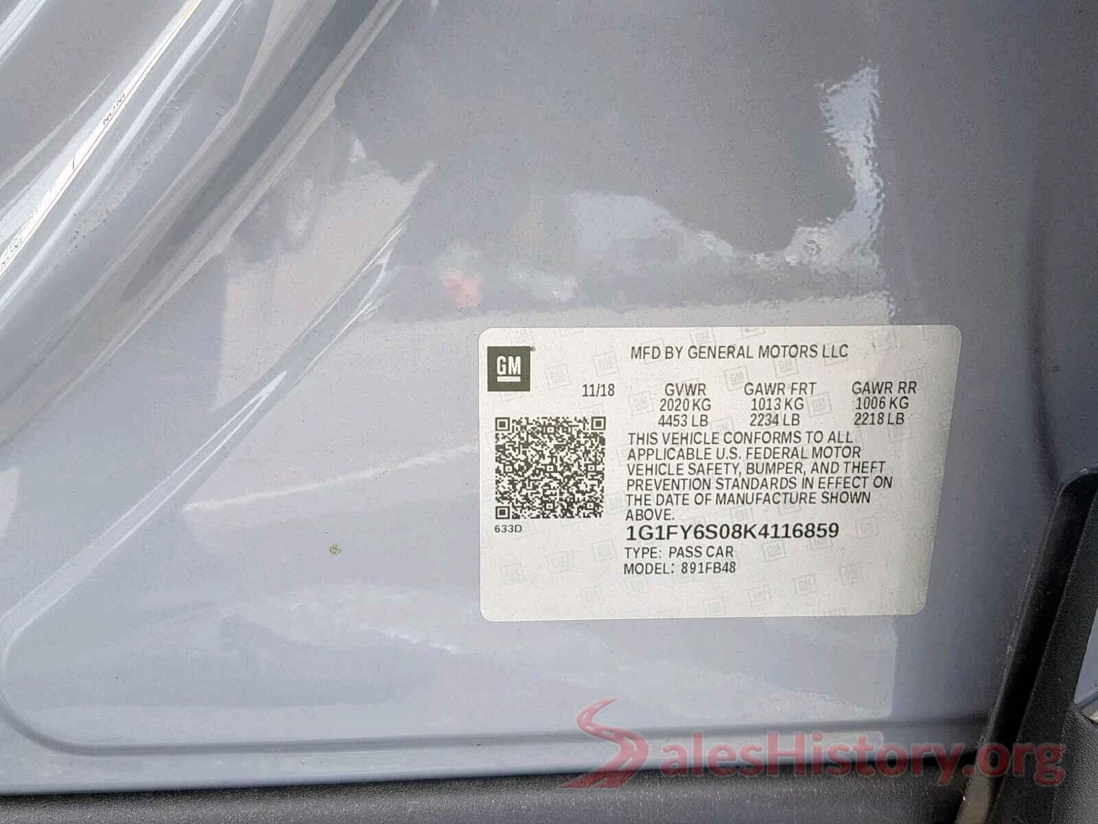 1G1FY6S08K4116859 2019 CHEVROLET BOLT