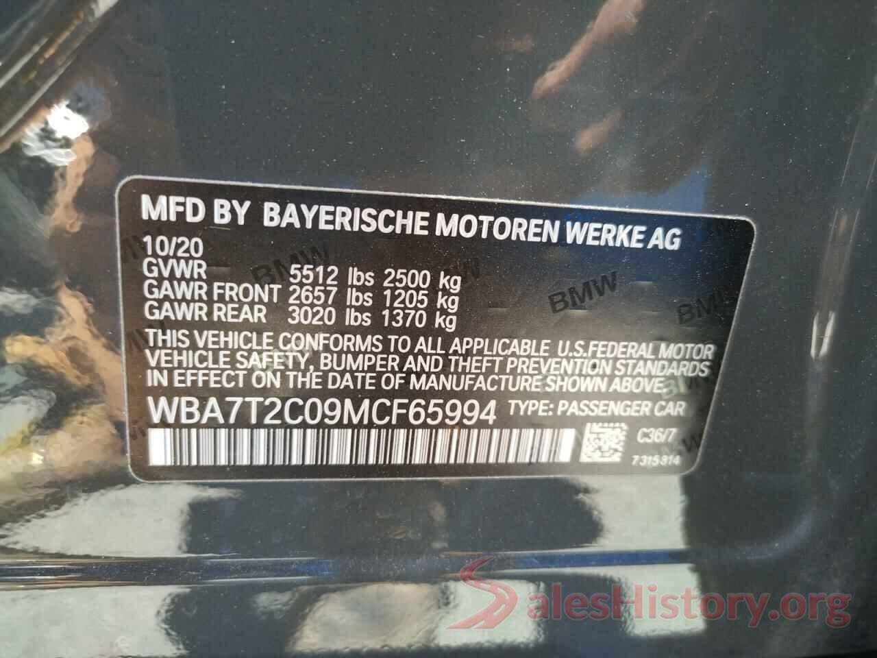 WBA7T2C09MCF65994 2021 BMW 7 SERIES