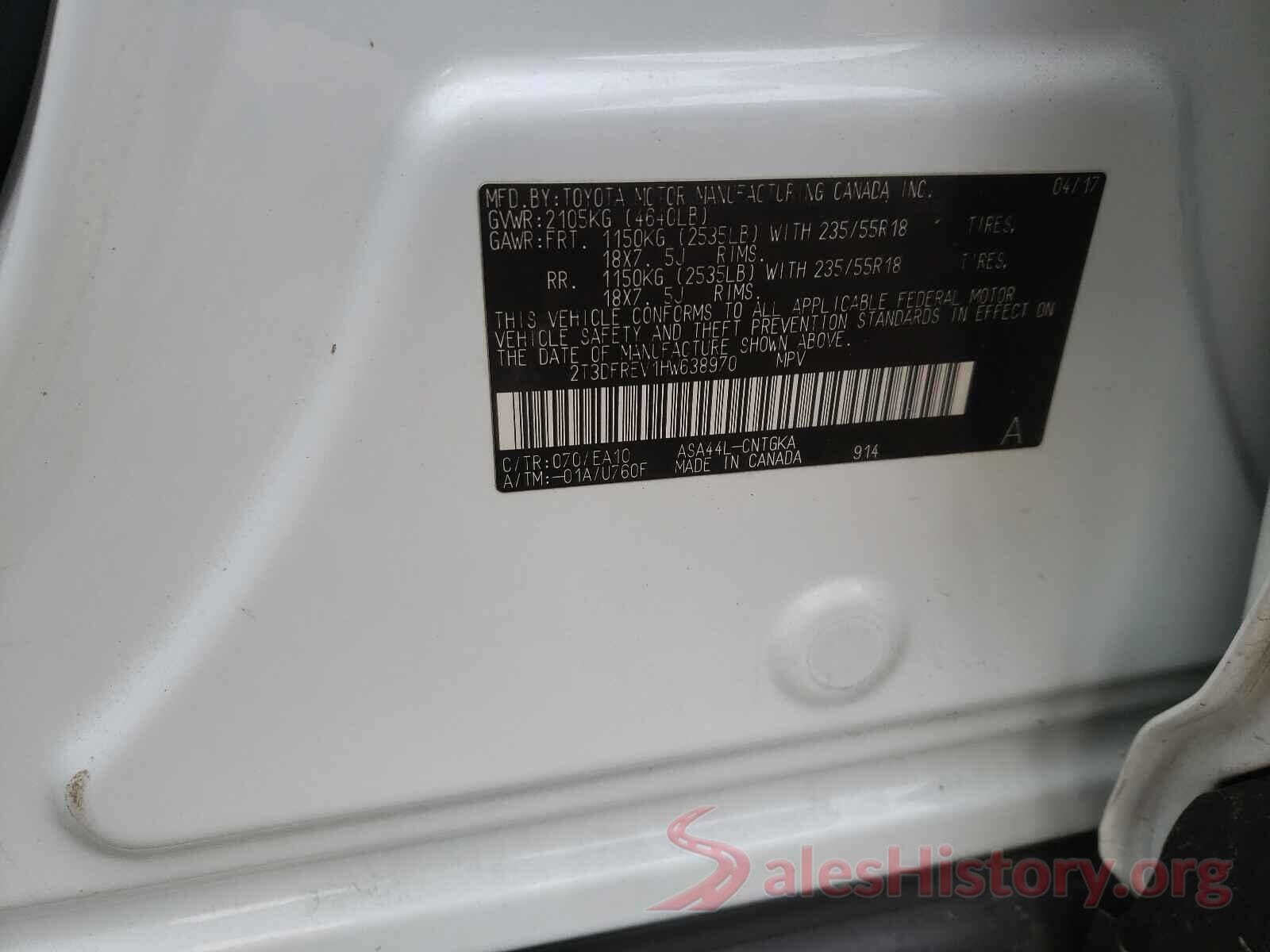 2T3DFREV1HW638970 2017 TOYOTA RAV4