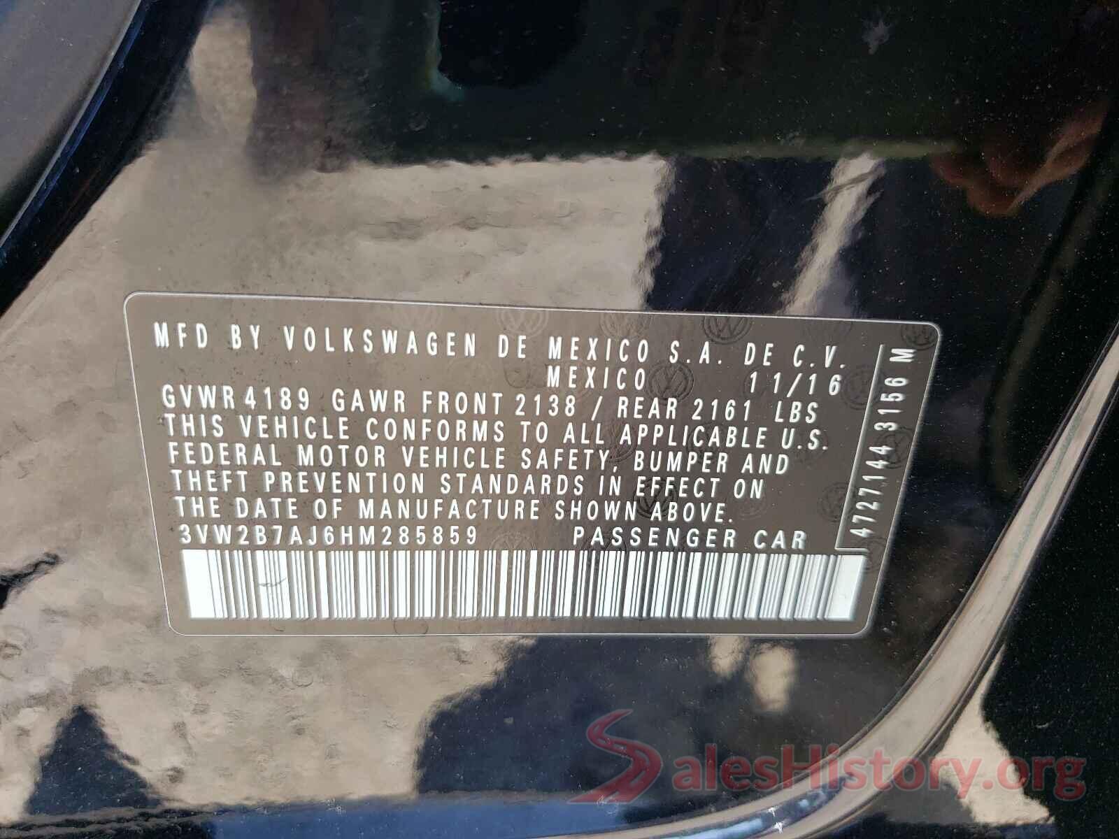 3VW2B7AJ6HM285859 2017 VOLKSWAGEN JETTA