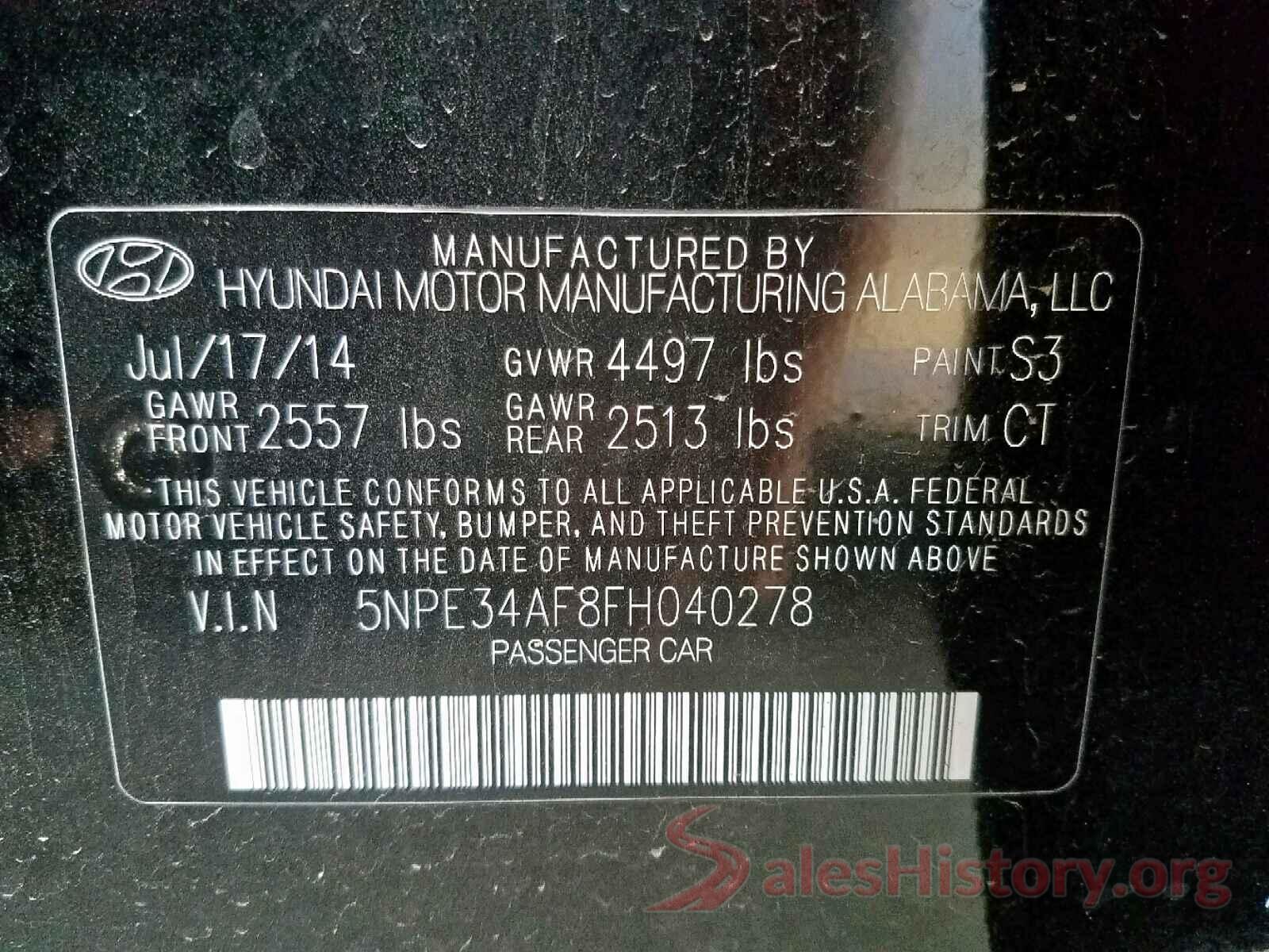 5NPE34AF8FH040278 2015 HYUNDAI SONATA