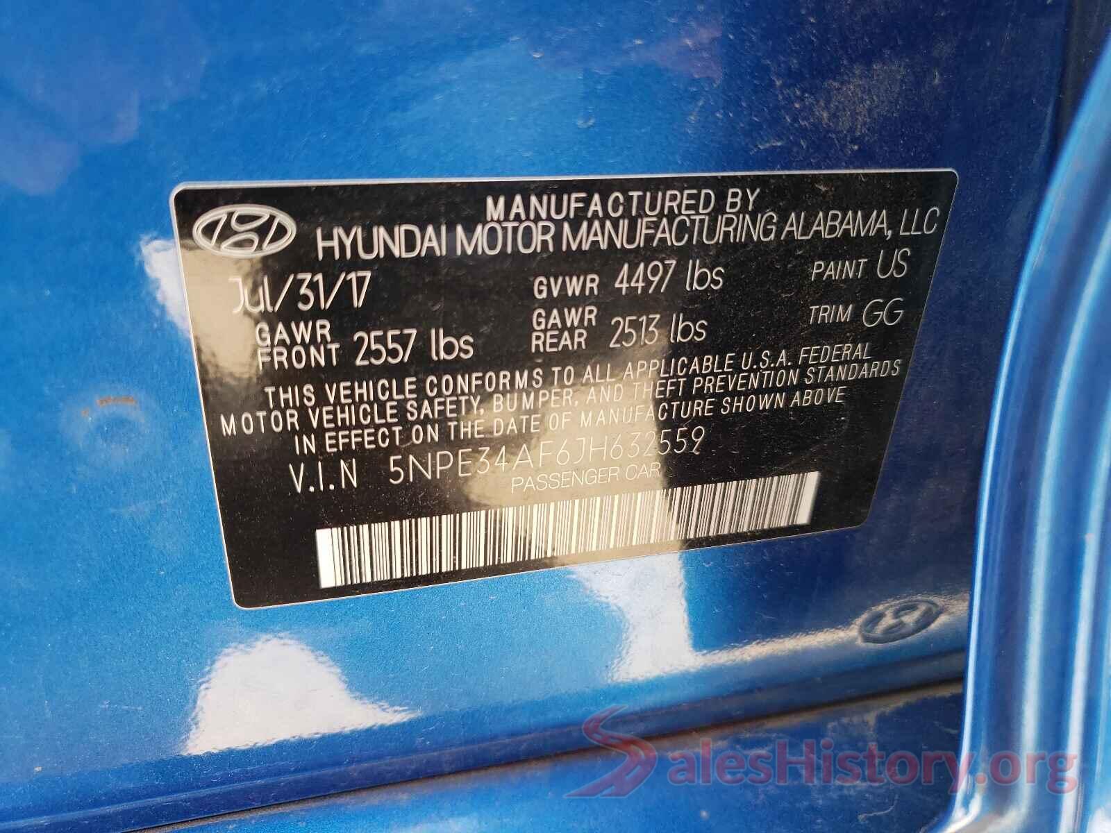 5NPE34AF6JH632559 2018 HYUNDAI SONATA