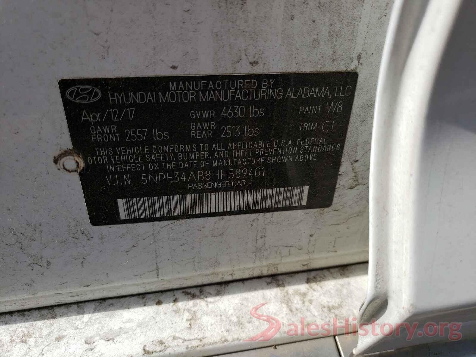 5NPE34AB8HH589401 2017 HYUNDAI SONATA