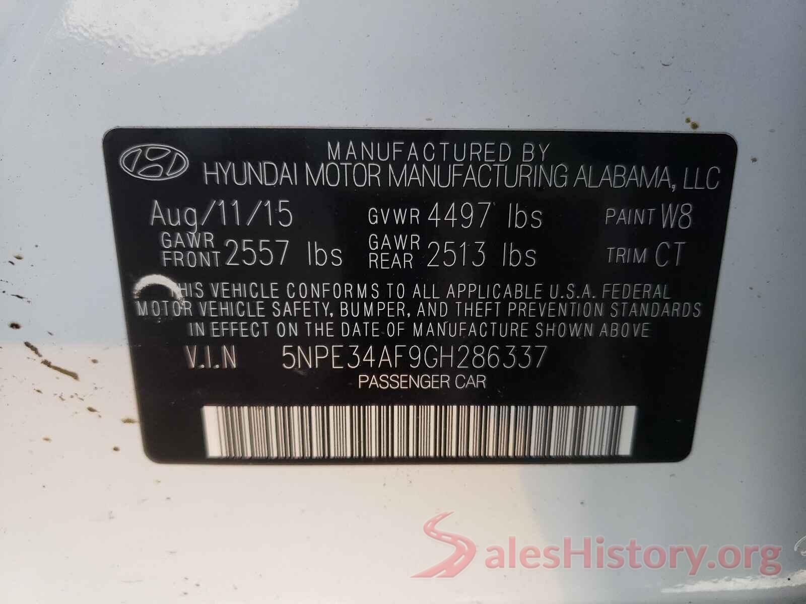 5NPE34AF9GH286337 2016 HYUNDAI SONATA