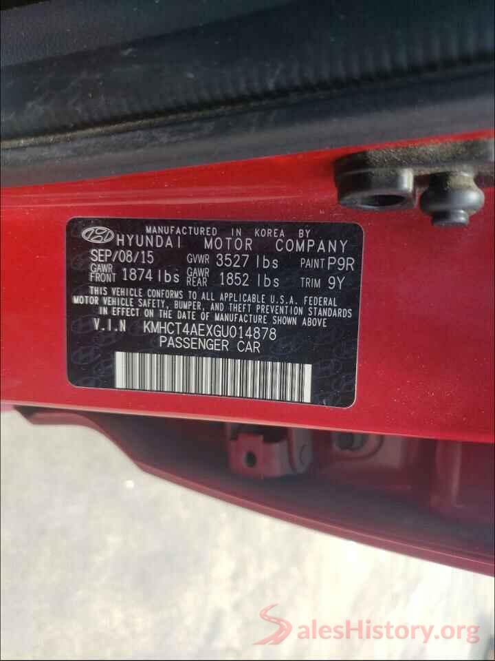 KMHCT4AEXGU014878 2016 HYUNDAI ACCENT