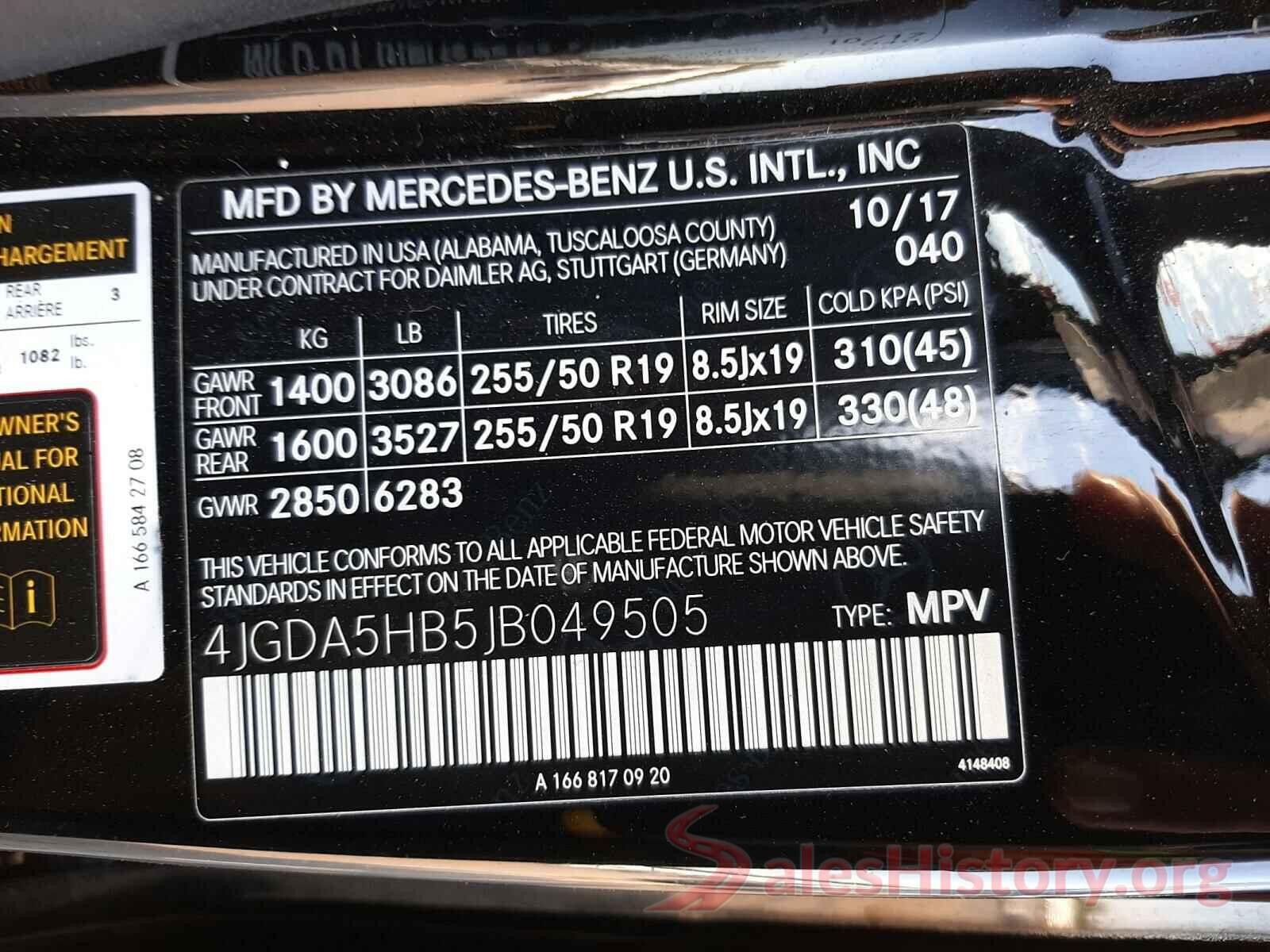 4JGDA5HB5JB049505 2018 MERCEDES-BENZ GLE-CLASS