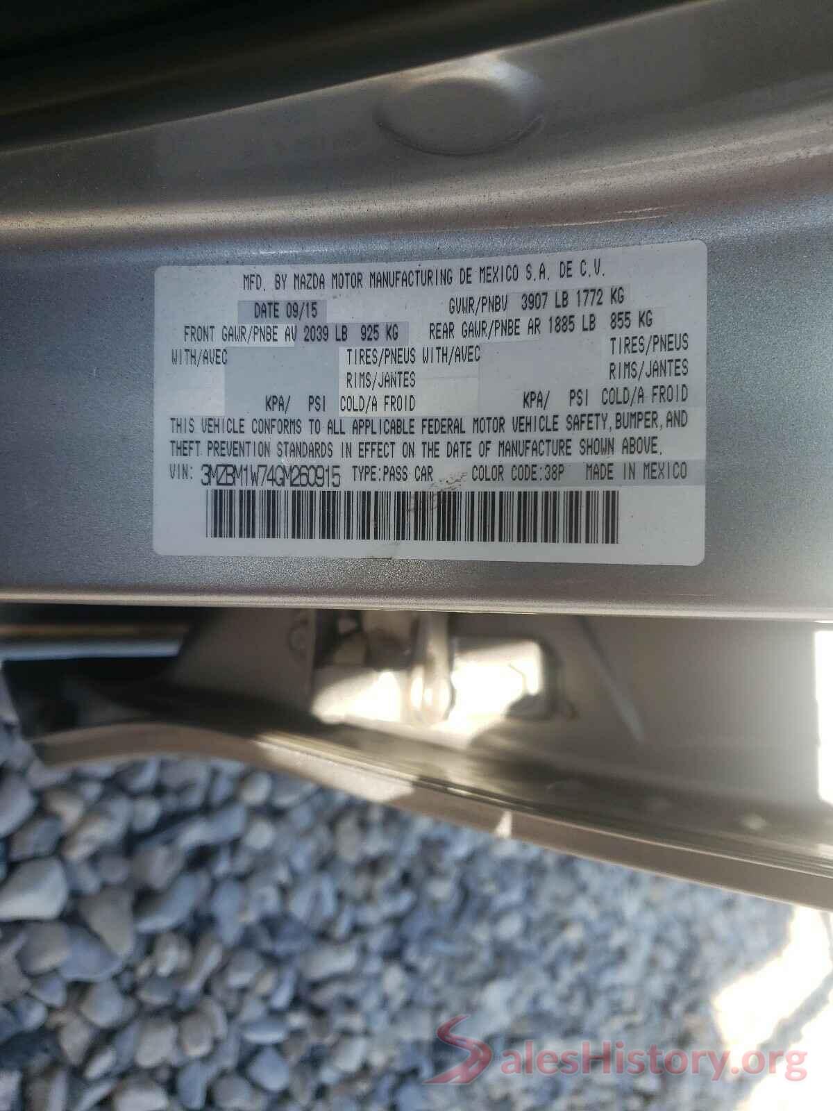 3MZBM1W74GM260915 2016 MAZDA 3