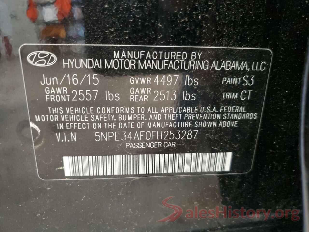 5NPE34AF0FH253287 2015 HYUNDAI SONATA